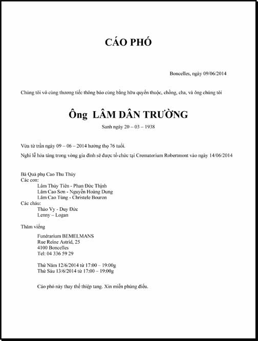 Phân Ưu Thân hữu Điện lực VN Hải ngoại