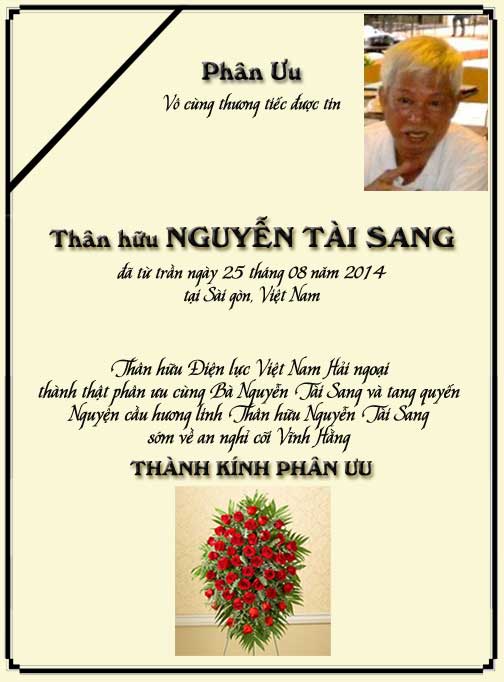 Phân Ưu Thân hữu Điện lực VN Hải ngoại