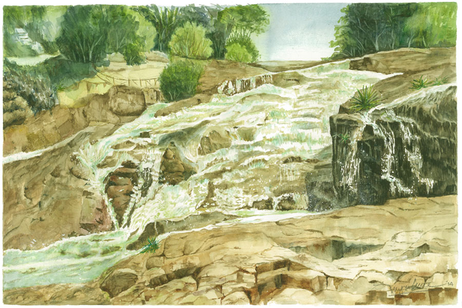 Tranh Trương Sỹ Thực - Thác Cam Ly (Đà Lạt)