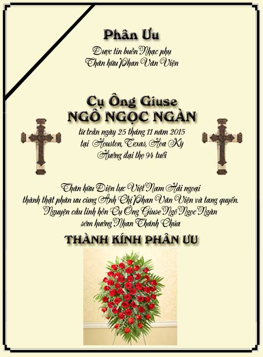 Phân Ưu Thân hữu Điện lực VN Hải ngoại