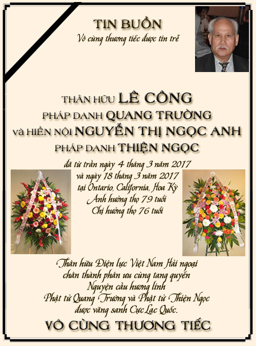 Phân Ưu Thân hữu Điện lực VN Hải ngoại