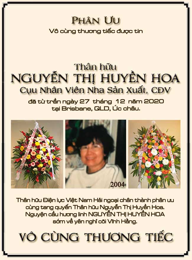 Phân Ưu Thân hữu Điện lực VN Hải ngoại
