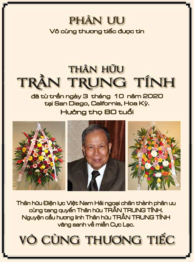 Phân Ưu Thân hữu Điện lực VN Hải ngoại